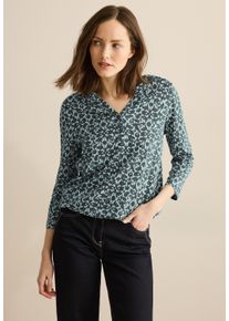 Cecil Damen 3/4-Arm-Shirtcool salvia grün, casual, Gr. XXL, bedruckt, Web, Stoff, 50% Modal, 50% Baumwolle, Shirts, mit 3/4 Ärmeln