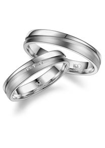 MARRYA Damen Partnerring "Diamant Titan Ringe Trauringe Eheringe Partnerringe", 50, Titan, silber, Titan, Fingerringe