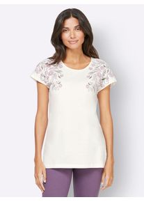 Damen Longshirt "Longshirt", beige, Gr. 50, geblümt, gemustert, bedruckt, unifarben, 100% Baumwolle, Shirts