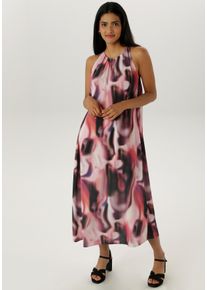Damen Sommerkleid, bunt, modisch, Gr. 48, Aniston SELECTED, bedruckt, Cru00eape, Web, Obermaterial: 97% Polyester, 3% Elasthan, Kleider, in A-Linie