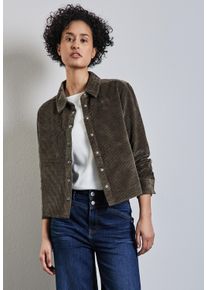 Street One Damen Langarmbluse, braun, casual, Gr. 42, unifarben, Web, 100% Baumwolle, Blusen, aus reiner Baumwolle