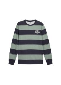 Puma Herren Sweatshirt "Puma Class Gestreifter Crewneck Herren", grün, Gr. XL, Obermaterial: 32% Polyester, 68% Baumwolle; Rippe: 3% Elasthan, 97%