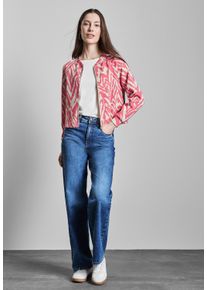 Street One Damen Cardigan, rot, casual, Gr. 46, gemustert, Stoff, 49% Polyester, 43% Viskose, 8% Elasthan, Strickjacken, mit grafischem Muster