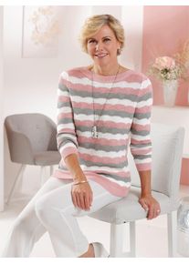 CLASSIC Damen Strickpullover "Pullover", rosa, Gr. 38, gemustert, gestreift, mehrfarbig, 100% Polyacryl, Pullover