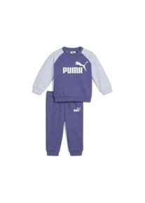 Puma Kinder Jogginganzug "Minicats Essentials Raglan Crew Set Kinder", blau, Gr. 98, Obermaterial: 32% Polyester, 68% Baumwolle; Rippe: 97%