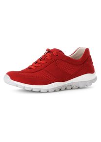 Damen Keilsneaker, Gabor Rollingsoft, Gr. 35, rot, Ziegenveloursleder, Textil, unifarben, sportlich, Schuhe, Freizeitschuh, Halbschuh, Schnürschuh