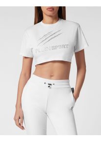 Plein Sport Damen T-Shirt "Scratch", weiß, Gr. L, Obermaterial: 100% Baumwolle, Shirts
