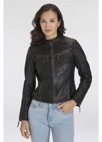 Mauritius Damen Lederjacke "DETTE", schwarz, feminin, Gr. XXXL, used, Obermaterial: 100% Schafsleder. Futter: 100% Baumwolle. Ärmelfutter: 100%