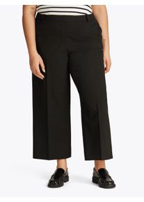 Damen Culotte "CRV LW BI-STRETCH WIDE CROP PNT", schwarz, casual, Gr. 46, Tommy Hilfiger Curve, unifarben, Web, Obermaterial: 65% Polyester, 28%