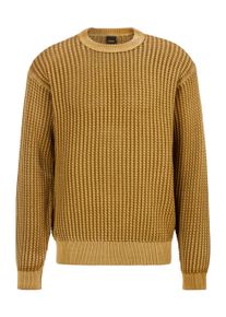 BOSS Orange Herren Strickpullover "Agolan 10267324", beige, casual, Gr. L, gemustert, Strick, Obermaterial: 100% Baumwolle, Pullover, mit Markenlabel