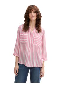 Tom Tailor Damen Klassische Bluse, rosa, casual, Gr. 42, gestreift, Obermaterial: 100% Viskose, Blusen, mit Taschen