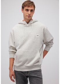 Mavi Herren Kapuzenpullover "HALF ZIP HOODIE", grau, casual, Gr. L, meliert, Stoff, 65% Baumwolle, 35% Polyester, Pullover, Hoodie mit Logo und