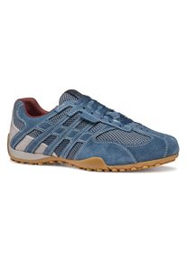 Geox Herren Schnürschuh "U SNAKE ORIGINAL", Gr. 46, blau, Leder, Textil, sportlich, Schuhe, Schnürschuh, Freizeitschuh, Trekking Sneaker mit