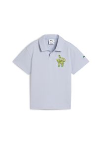 Puma Damen Poloshirt "Cats Club Pique-Poloshirt Kinder", blau, Gr. 98, bedruckt, Obermaterial: 96% Baumwolle, 4% Elasthan, Shirts