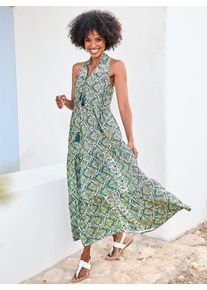 Heine Damen Maxikleid "Druck-Kleid", blau, Gr. 48, Paisley, mehrfarbig, gemustert, bedruckt, 100% Viskose, Kleider
