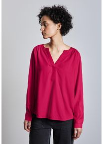 Street One Damen Langarmbluse, pink, casual, Gr. 38, unifarben, Stoff, 100% Viskose, Blusen, aus softer Viskose
