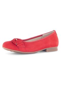 Gabor Damen Ballerina "FLORENZ", Gr. 35, rot, Ziegenveloursleder, unifarben, klassisch, Schuhe, Blockabsatz, Businessschuh, Komfortschuh mit
