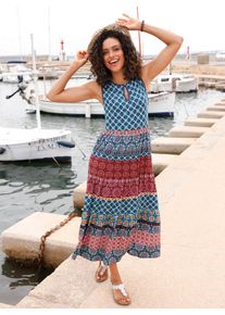 Inspirationen Damen Jerseykleid "Jersey-Kleid", bunt, Gr. 36, gemustert, mehrfarbig, Jersey, Single Jersey, 95% Viskose, 5% Elasthan, Kleider