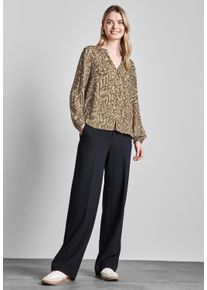 Street One Damen Langarmbluse, beige, casual, Gr. 40, bedruckt, Stoff, 100% Viskose, Blusen, mit grafischem Muster
