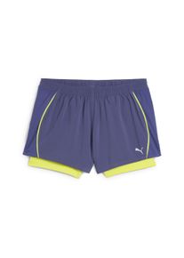 Puma Damen Laufshorts "VELOCITY 3" 2-in1-Laufshorts Damen", blau, Gr. XL, Obermaterial: 88% Polyester, 12% Elasthan; Innenmaterial: 15% Elasthan, 85%
