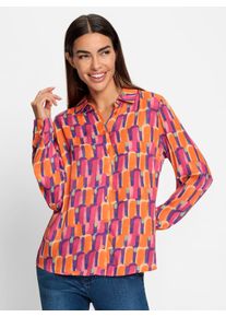 Heine Damen Druckbluse, bunt, Gr. 40, gemustert, mehrfarbig, bedruckt, 100% Viskose, Blusen