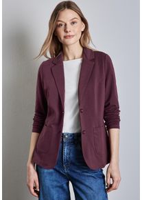 Street One Damen Sweatblazer, rot, casual, Gr. 44, unifarben, Jersey, 93% Baumwolle, 7% Elasthan, Blazer, mit aufgenähten Taschen