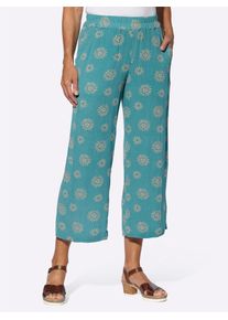 Inspirationen Damen Webhose, blau, Gr. 40, gemustert, mehrfarbig, 100% Viskose, Hosen