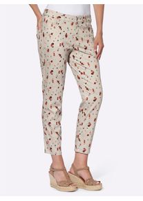 Heine Damen Bequeme Jeans, orange, Gr. 38, geblümt, gemustert, 98% Baumwolle, 2% Elasthan, Jeans