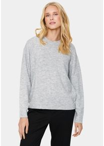 Saint Tropez Damen Strickpullover "HayaSZ Pullover", grau, modisch, Gr. L, meliert, Strick, Obermaterial: 57% Polyamid, 40% Polyester, 3% Elasthan,