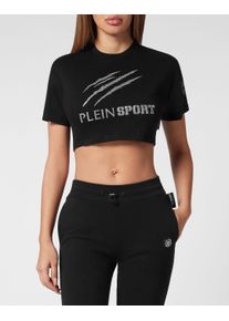 Plein Sport Damen T-Shirt "Scratch", schwarz, Gr. XXL, Obermaterial: 100% Baumwolle, Shirts