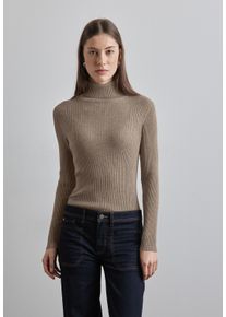Street One Damen Rollkragenpullover, beige, casual, Gr. 42, unifarben, Stoff, Feinstrick, 52% Viskose, 28% Polyester, 20% Nylon, Pullover, mit