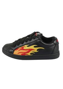 Buffalo Herren Sneaker "LIBERTY", Gr. 41, schwarz, Lederimitat, sportlich, Schuhe, Freizeitschuh, Halbschuh, Schnürschuh mit Flammen-Motiv