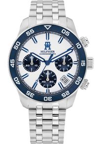 Tommy Hilfiger Herren Chronograph "TH85 CHRONOGRAPH", silber, Armbanduhren, Quarzuhr, Armbanduhr, Herrenuhr, Edelstahlarmband, analog, Tag