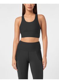 Plein Sport Damen Lauftop "Sport Top", schwarz, Gr. XXL, Obermaterial: 74% Polyamid, 26% Elasthan; Futter: 89% Polyamid, 11% Elasthan, Tops