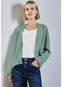Street One Damen Cardigan, grün, casual, Gr. 40, unifarben, Stoff, 69% Polyacryl, 17% Polyester, 14% Baumwolle, Strickjacken, aus softem Materialmix