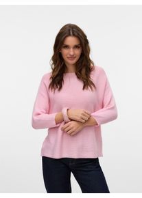 Véro Moda VERO MODA Damen 3/4 Arm-Pullover "VMNORA 3/4 BOATNECK BLOUSE NOOS", rosa, modisch, Gr. XS, unifarben, Rippstrick, Obermaterial: 63% Polyester, 34%