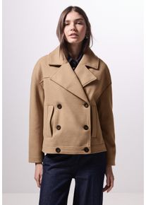 Damen Cabanjacke, braun, casual, Gr. 40, STREET ONE STUDIO, unifarben, Stoff, Obermaterial: 90% Polyester, 10% Viskose; Futter: 100% Polyester,