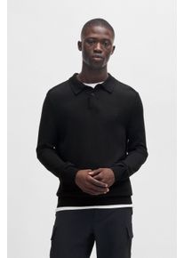 BOSS Orange Herren Strickpullover "Avac_PL 1026191", schwarz, Basic, Gr. S, unifarben, Jersey, Obermaterial: 60% Wolle, 40% Polyacryl, Pullover, mit