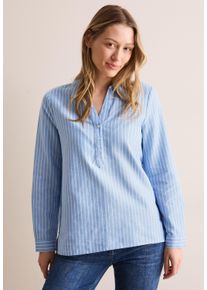 Cecil Damen Langarmbluse, blau, casual, Gr. S, gestreift, Web, 100% Baumwolle, Blusen, aus reiner Baumwolle