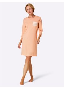 wäschepur WÄSCHEPUR Damen Sleepshirt "Sleepshirts", Gr. 36, orange, 95% Baumwolle, 5% Polyester, Meliert:85% Baumwolle, 15% Polyester, meliert, gemustert,