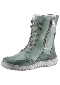 KRISBUT Damen Winterboots, Gr. 37, grün, Kalbsleder, used, casual, Schuhe, Schnürstiefel, Komfortschuh, Boots in Weite: weit