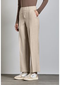 Street One Damen Stoffhose, beige, casual, Gr. 42, unifarben, Stoff, 64% Viskose, 31% Polyester, 5% Elasthan, Hosen, High Waist