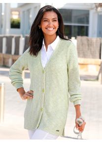 Casual Looks Damen Cardigan, grün, Gr. 36, gemustert, mehrfarbig, 100% Polyacryl, Strickjacken