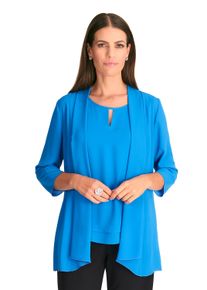 Damen Blusenjacke "HERMANN LANGE Collection Chiffonjacke Bella", blau, Gr. 40, HERMANN LANGE Collection, 100% Polyester, Jacken