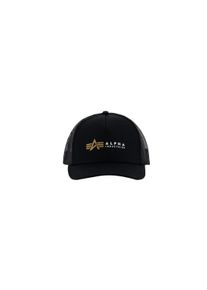 Damen Trucker Cap "Alpha Industries Accessoires - Headwear Alpha Label Trucker Cap", schwarz, Alpha Industries, Obermaterial 1: 100% Baumwolle,