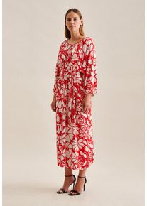 Seidensticker Damen Sommerkleid "Schwarze Rose", rot, Gr. 36, geblümt, 100% Viskose, Kleider, 3/4-Arm Rundhals Floral