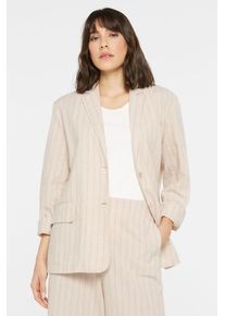 Damen Jackenblazer, beige, casual, Gr. XL, SENSES.THE LABEL, gestreift, Material: 70% Baumwolle, 30% Leinen, Blazer