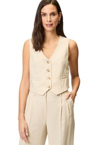Zero Damen Jackenblazer "Zero Weste mit Knopfleiste", beige, casual, Gr. 34, unifarben, Web, Obermaterial: 92% Viskose, 8% Polyester. Ärmelfutter: