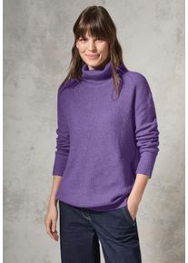 Cecil Damen Rollkragenpullover, lila, casual, Gr. XL, unifarben, Web, 37% Baumwolle, 34% Polyacryl, 26% Polyester, 3% Elasthan, Pullover, aus softem