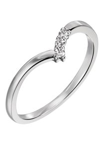 Firetti Damen Diamantring "Schmuck Geschenk Gold 585 Damenring Goldring Diamant", 58, 0,06 ct SI = kleine Einschlüsse, Weißgold 585-Diamanten, 1,5mm,